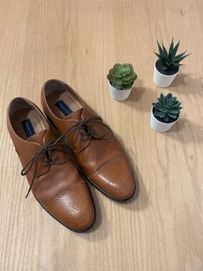 Giorgio Brutini Men’s Leather Cap Toe Oxfords in Brown